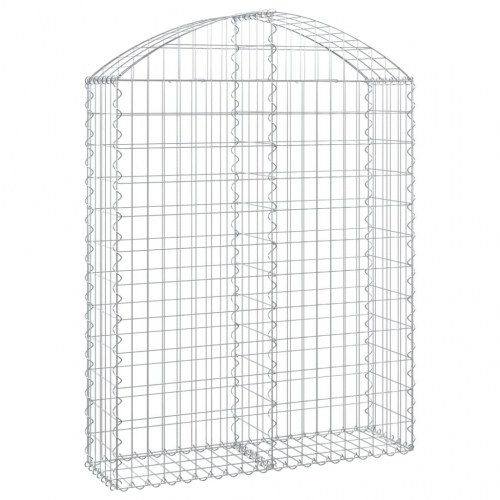 Buet gabionkurv 100×30×120/140 cm i galvaniseret jern