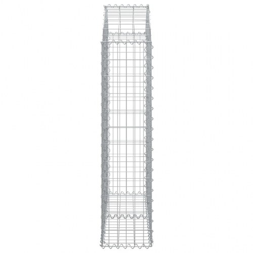 Buet gabionkurv 100×30×120/140 cm i galvaniseret jern