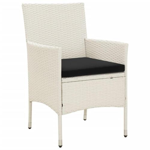 Havestole med hynder 4 stk. polyrattan hvid