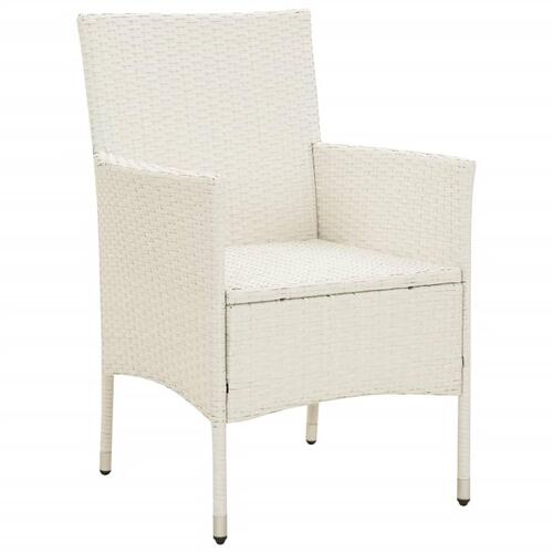 Havestole med hynder 4 stk. polyrattan hvid