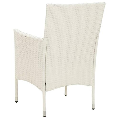 Havestole med hynder 4 stk. polyrattan hvid