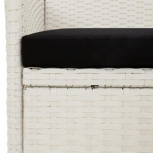 Havestole med hynder 4 stk. polyrattan hvid