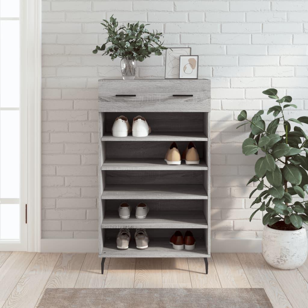 Skoreol 60x35x105 cm konstrueret træ grå sonoma-eg