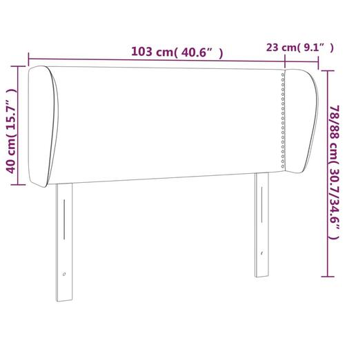 Sengegavl med kanter 103x23x78/88 cm stof sort