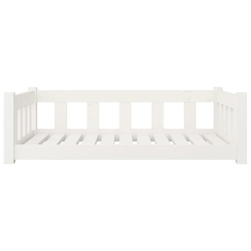 Hundeseng 95,5x65,5x28 cm massivt fyrretræ hvid