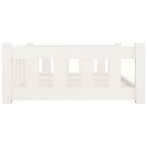 Hundeseng 95,5x65,5x28 cm massivt fyrretræ hvid