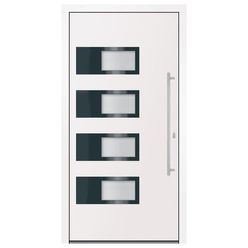 Hoveddør 110x210 cm aluminium og PVC hvid