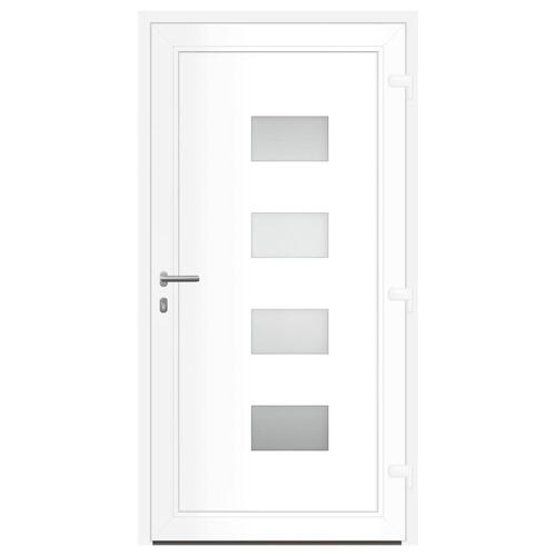 Hoveddør 110x210 cm aluminium og PVC hvid