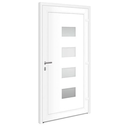 Hoveddør 110x210 cm aluminium og PVC hvid