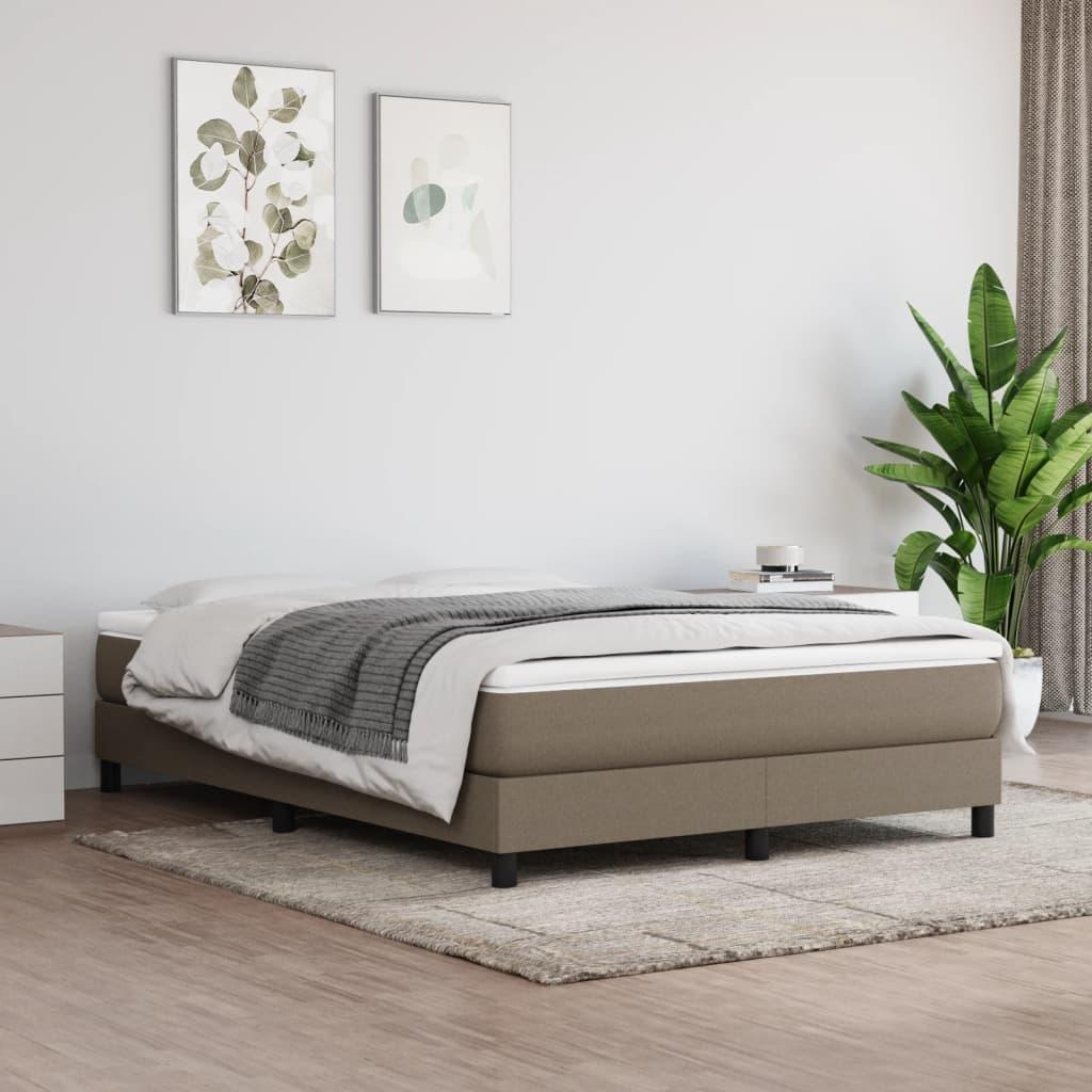 Springmadras med pocketfjedre 140x200x20 cm stof gråbrun