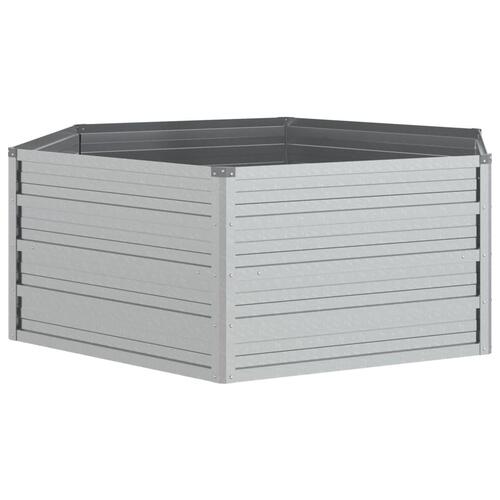 Højbed 129x45 cm galvaniseret stål sølvfarvet