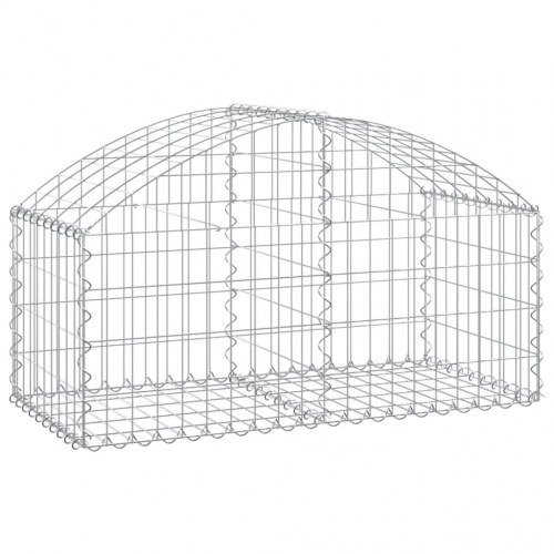 Buet gabionkurv 100×50×40/60 cm - galvaniseret jern