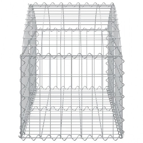 Buet gabionkurv 100×50×40/60 cm - galvaniseret jern