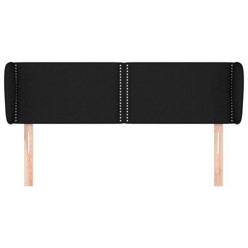 Sengegavl med kanter 147x23x78/88 cm stof sort