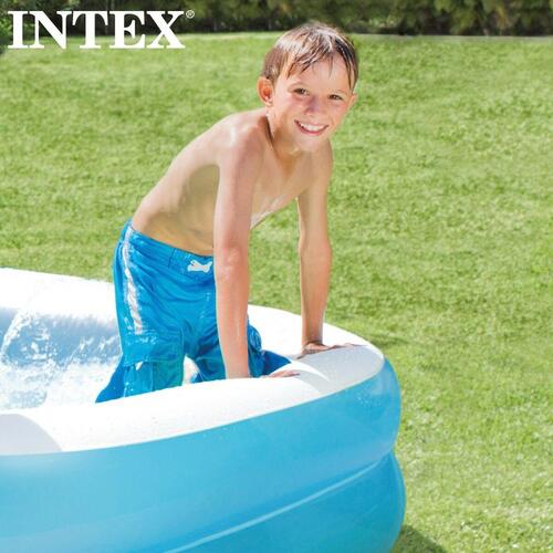 Oppustelig Pool Intex Blå Hvid Blå/hvid 540 L 203 x 48 x 152 cm (3 enheder)