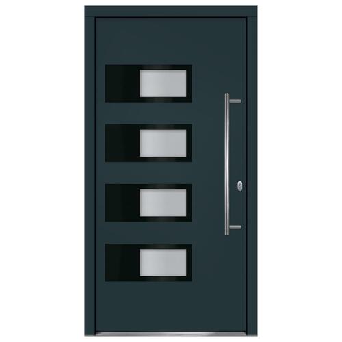 Hoveddør 100x200 cm aluminium og PVC antracitgrå