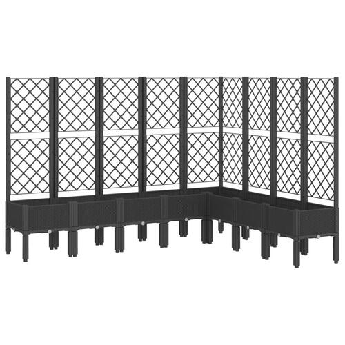 Plantekasse med espalier 200x160x142 cm PP sort