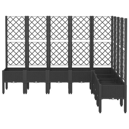 Plantekasse med espalier 200x160x142 cm PP sort