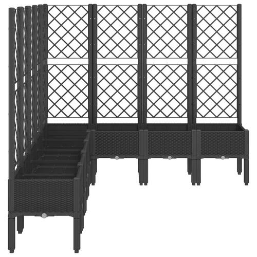 Plantekasse med espalier 200x160x142 cm PP sort