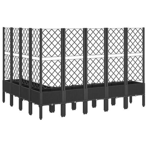 Plantekasse med espalier 200x160x142 cm PP sort