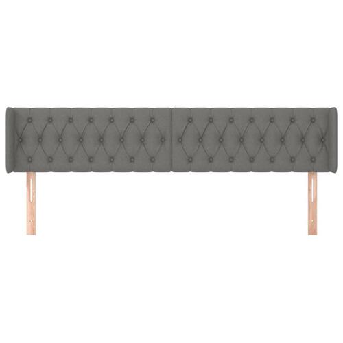 Sengegavl med kanter 203x16x78/88 cm stof mørkegrå
