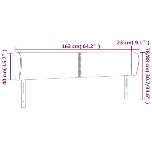 Sengegavl med kanter 163x23x78/88 cm stof sort