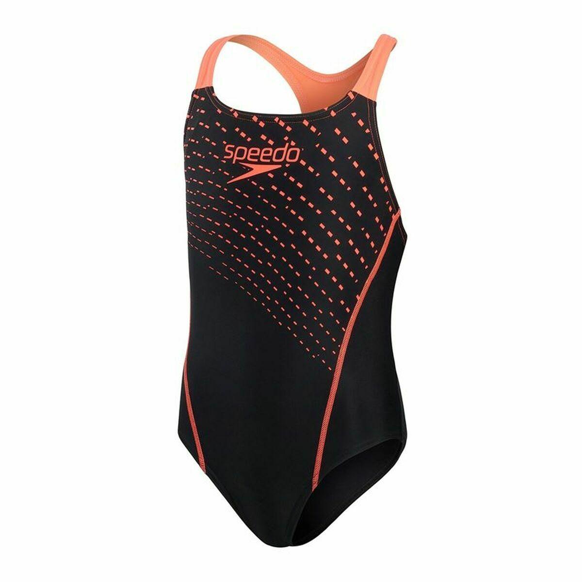 Badedragt til piger Speedo Medley Logo Medalist Sort 15-16 år