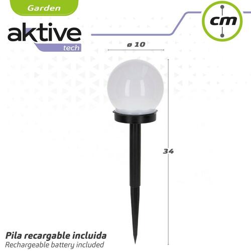 Solcelle-havelys Aktive Plastik 10 x 34 x 10 cm (24 enheder)