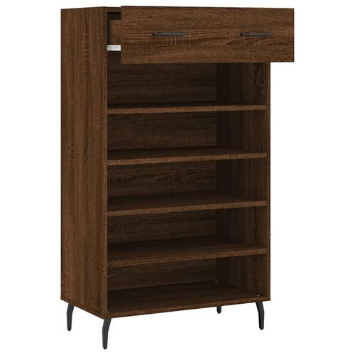 Skoreol 60x35x105 cm konstrueret træ brun egetræsfarve