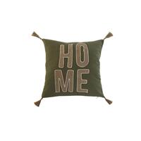 Pude Home ESPRIT Grøn Natur Boho 45 x 5 x 45 cm