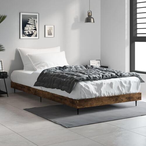 Sengeramme 90x190 cm uden madras konstrueret træ røget eg