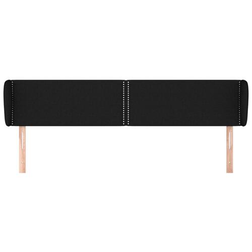 Sengegavl med kanter 203x23x78/88 cm stof sort