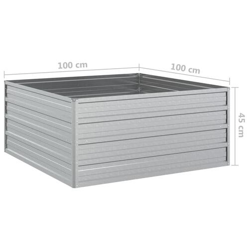 Højbed 100x100x45 cm galvaniseret stål sølvfarvet