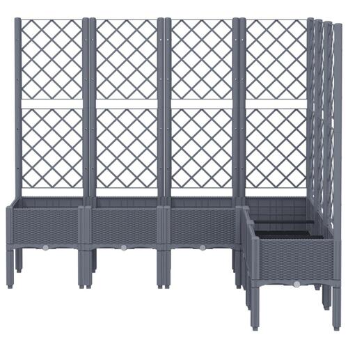 Plantekasse med espalier 160x120x142 cm PP blågrå