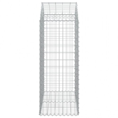 Buet gabionkurv 100×50×120/140 cm - galvaniseret jern