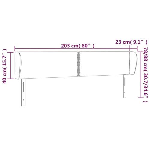Sengegavl med kanter 203x23x78/88 cm stof sort