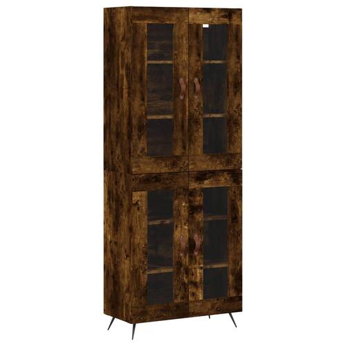 Højskab 69,5x34x180 cm konstrueret træ røget egetræsfarve