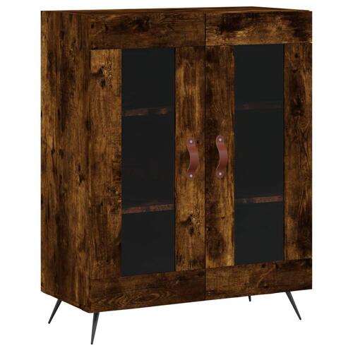 Højskab 69,5x34x180 cm konstrueret træ røget egetræsfarve