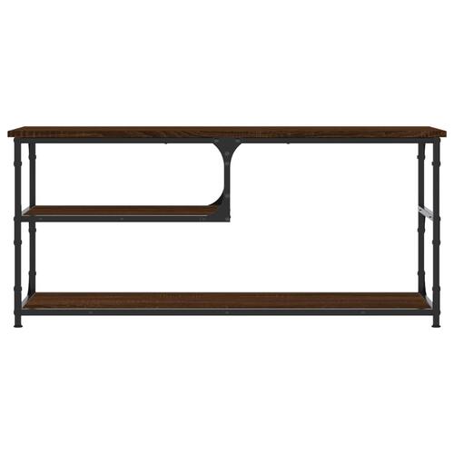 Tv-bord 103x38x46,5 cm konstrueret træ og stål brun eg