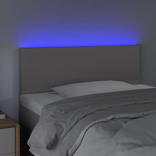 Sengegavl med LED-lys 80x5x78/88 cm kunstlæder grå