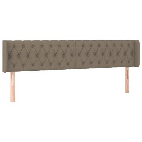 Sengegavl med kanter 203x16x78/88 cm stof gråbrun