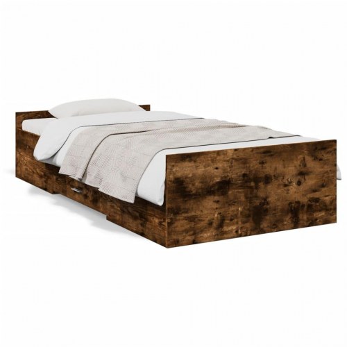 Sengeramme med skuffe 75 x 190 cm - røget eg
