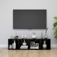 Tv-borde 4 stk. 37x35x37 cm konstrueret træ sort
