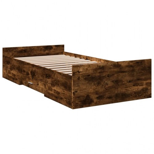 Sengeramme med skuffe 75 x 190 cm - røget eg
