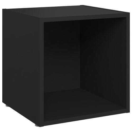 Tv-borde 4 stk. 37x35x37 cm konstrueret træ sort