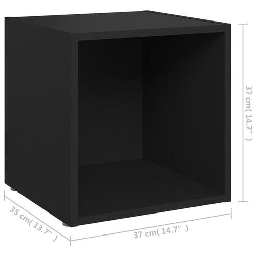 Tv-borde 4 stk. 37x35x37 cm konstrueret træ sort