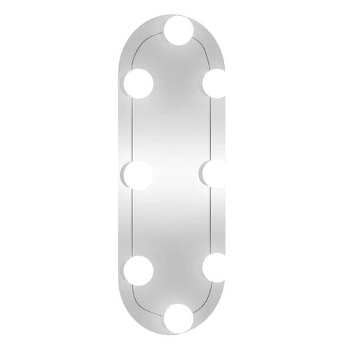 Vægspejl med LED-lys 15x40 cm oval glas