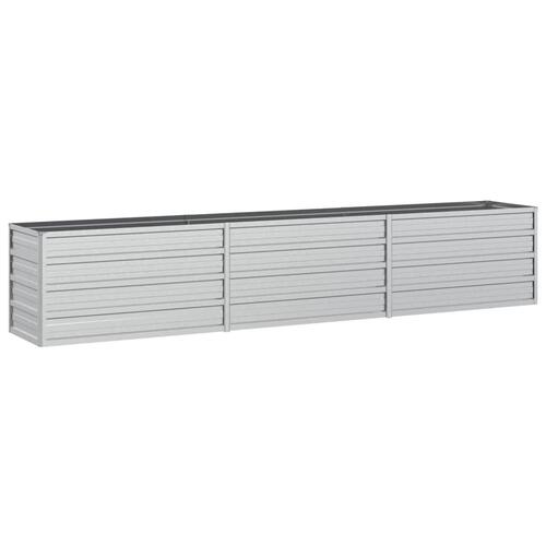 Højbed 240x40x45 cm galvaniseret stål sølvfarvet