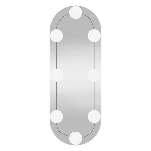 Vægspejl med LED-lys 15x40 cm oval glas