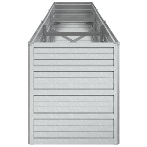 Højbed 240x40x45 cm galvaniseret stål sølvfarvet
